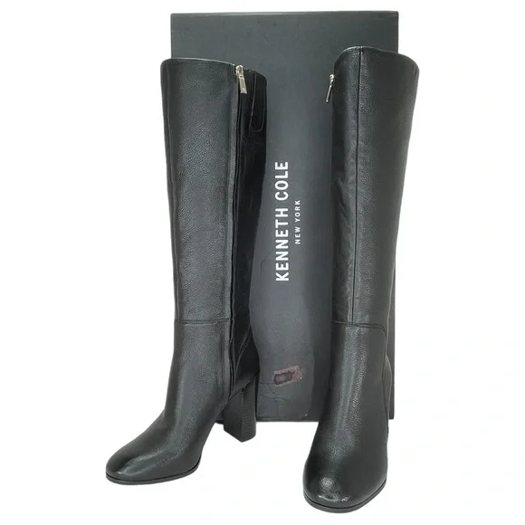 Kenneth Cole New York Justin Black Leather Knee High Womens Boots Size 6.5M - Picture 12 of 16